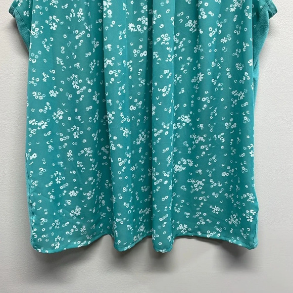 Elle Sleeveless Floral Blouse Back Keyhole Opening with Tie M - Picture 3 of 15